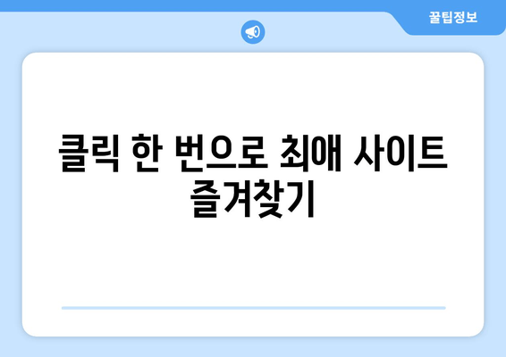 클릭 한 번으로 최애 사이트 즐겨찾기