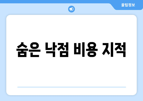 숨은 낙점 비용 지적