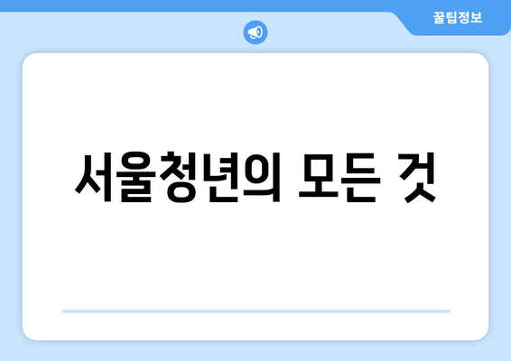 서울청년의 모든 것