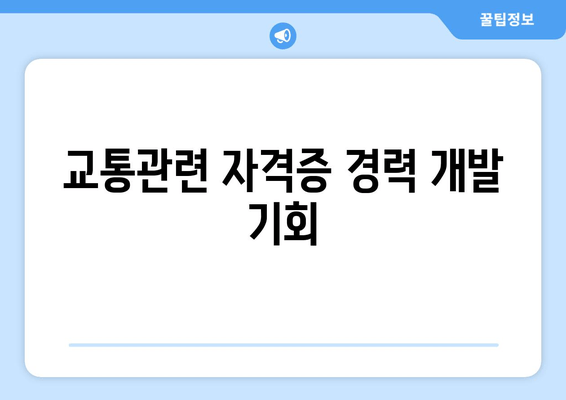 교통관련 자격증 경력 개발 기회