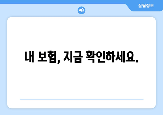 내 보험, 지금 확인하세요.