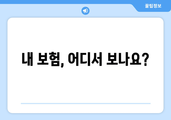 내 보험, 어디서 보나요?