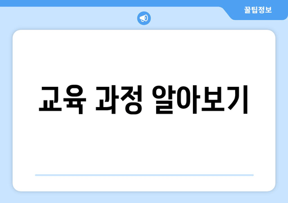 교육 과정 알아보기