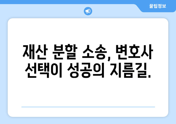재산 분할 소송, 법적 대변인 활용 가이드| 성공적인 결과를 위한 전략 | 이혼, 재산분할, 변호사, 소송, 법률
