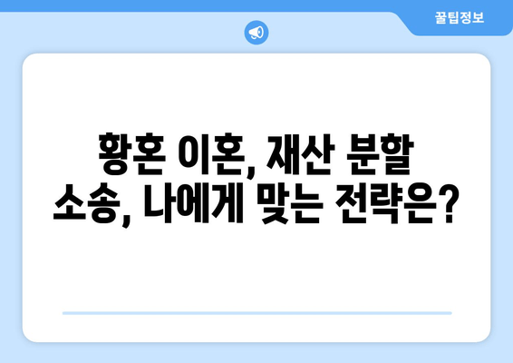 황혼 이혼, 재산 분할 소송 전략 수립 가이드 | 재산분할, 위자료, 소송 준비, 법률 전문가