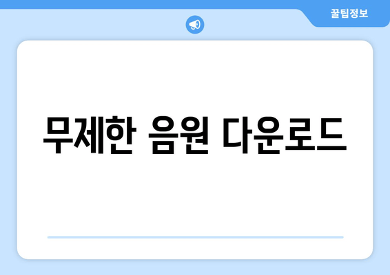 무제한 음원 다운로드