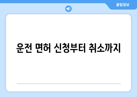 운전 면허 신청부터 취소까지