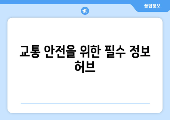 교통 안전을 위한 필수 정보 허브