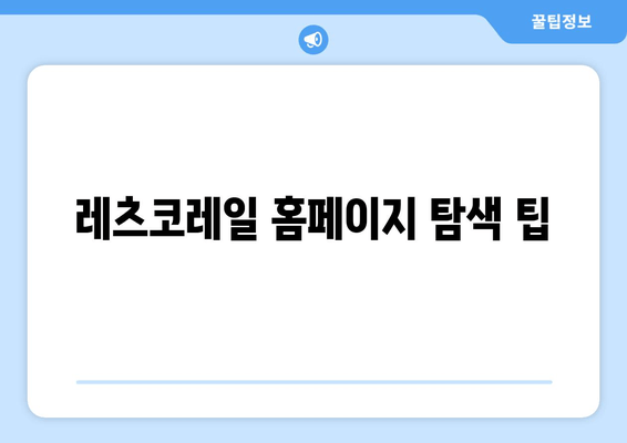 레츠코레일 홈페이지 탐색 팁