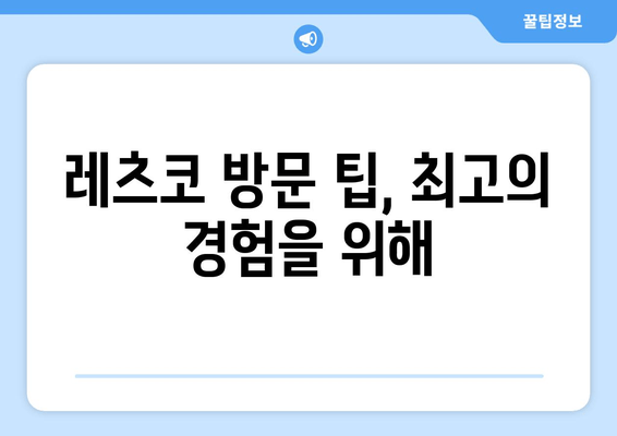 레츠코 방문 팁, 최고의 경험을 위해