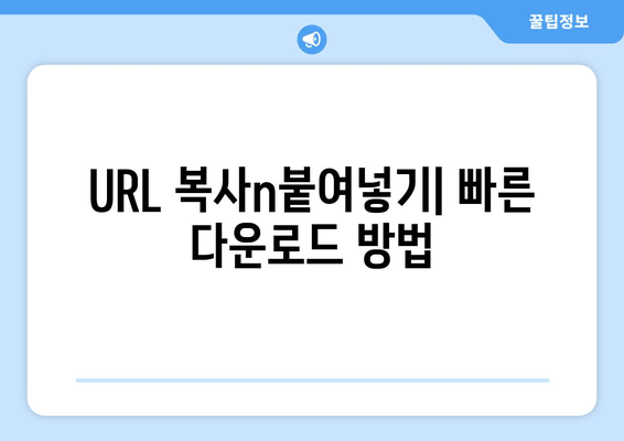 URL 복사n붙여넣기| 빠른 다운로드 방법