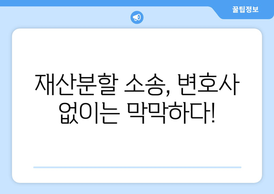 재산분할 소송, 법적 대리인 없이는 절대 불가능! | 재산분할, 소송, 변호사, 법률 상담, 이혼