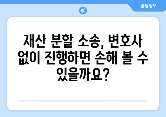 재산 분할 소송, 법적 대변 없이는 절대 불가능할까요? | 재산분할, 이혼소송, 변호사, 법률 상담