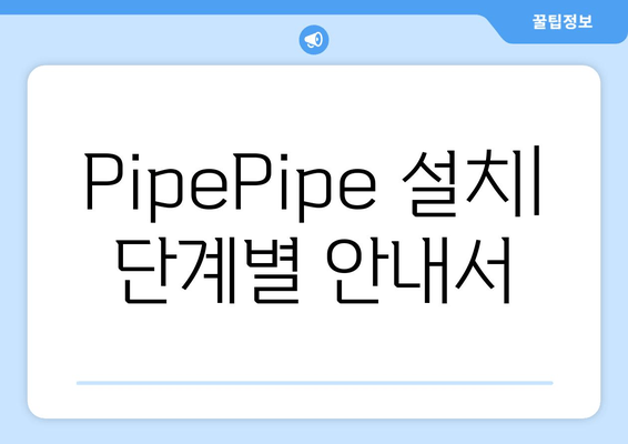 PipePipe 설치| 단계별 안내서