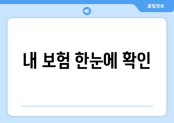 내 보험 한눈에 확인