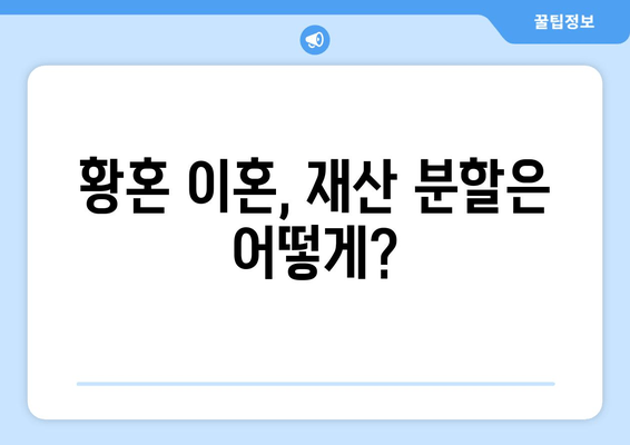 황혼 이혼, 재산 분할 소송 전략 수립 가이드 | 재산분할, 위자료, 소송 준비, 법률 전문가