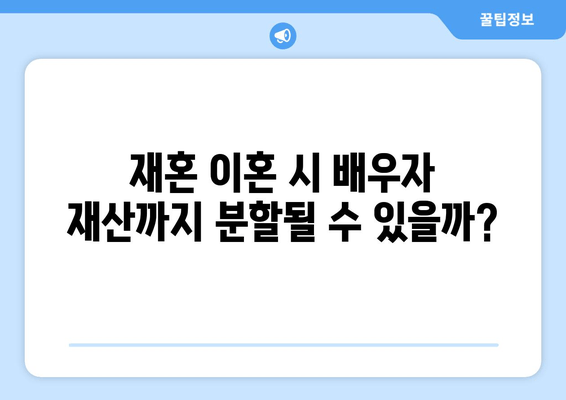 재혼 부부 이혼, 재산 분할 시 꼭 알아야 할 7가지 주의 사항 | 재혼, 이혼, 재산분할, 법률, 가이드