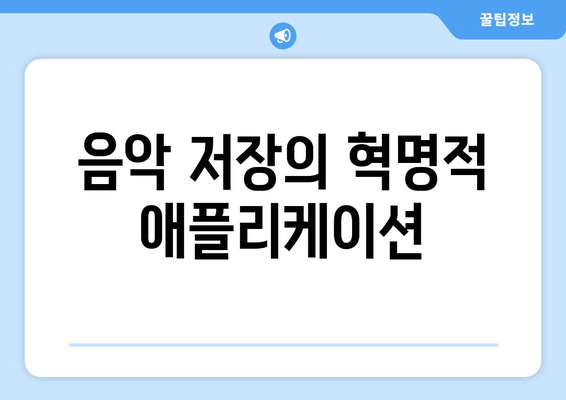 음악 저장의 혁명적 애플리케이션