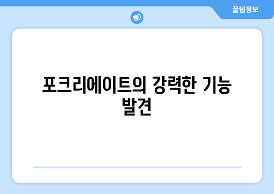 포크리에이트의 강력한 기능 발견