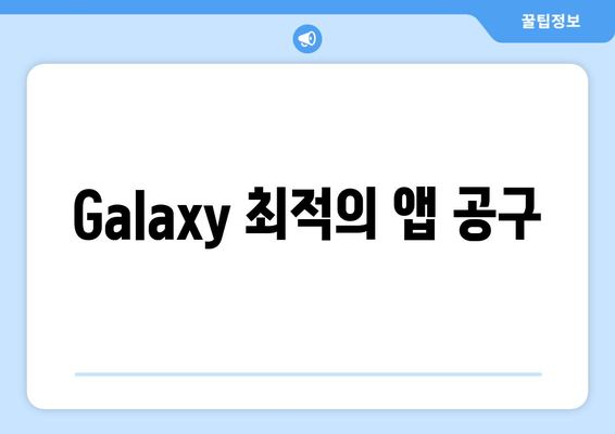 Galaxy 최적의 앱 공구