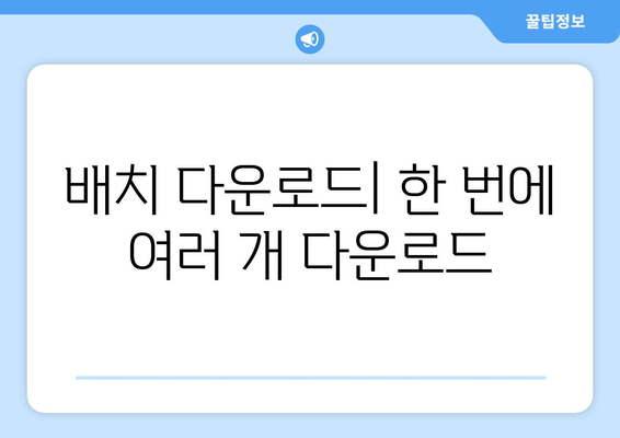 배치 다운로드| 한 번에 여러 개 다운로드