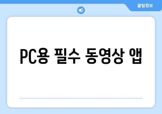 PC용 필수 동영상 앱