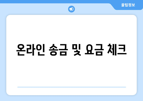 온라인 송금 및 요금 체크