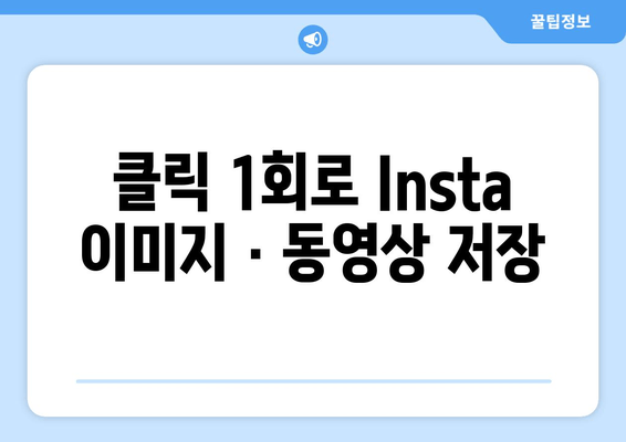 클릭 1회로 Insta 이미지 · 동영상 저장