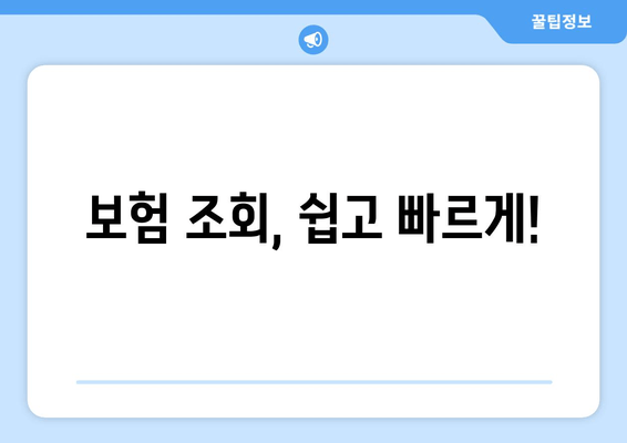 보험 조회, 쉽고 빠르게!