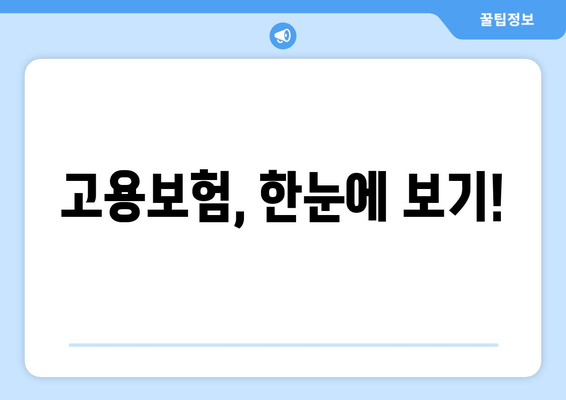 고용보험, 한눈에 보기!