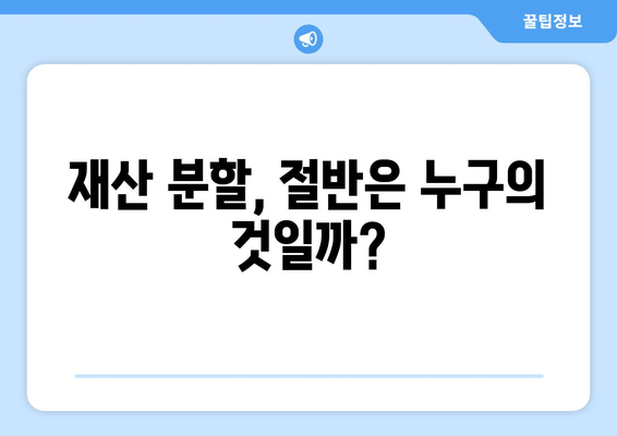 눈물의 재산 분할, 전 재산을 반으로 나눈 소송의 현실 | 재산 분할, 이혼, 법률, 소송