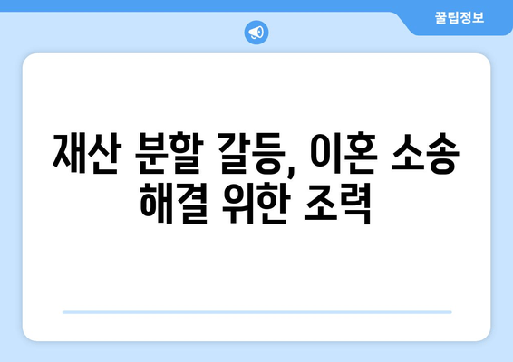 재산 분할 갈등, 이혼 소송에서 어떻게 조력받을까요? | 재산 분할, 이혼, 법률 조력, 소송 사례