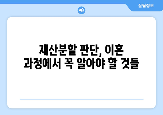 재산분할 판단 오류, 어떻게 대응해야 할까요? | 법적 대응, 재산분할, 이혼, 소송