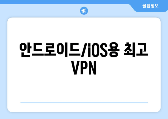 안드로이드/iOS용 최고 VPN