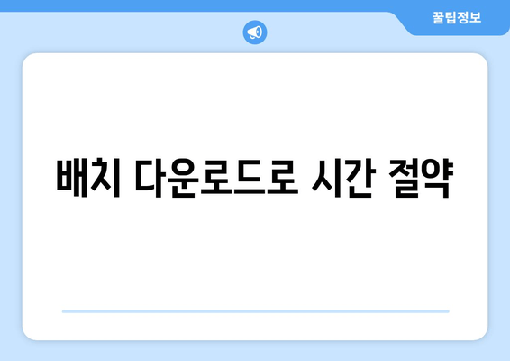 배치 다운로드로 시간 절약