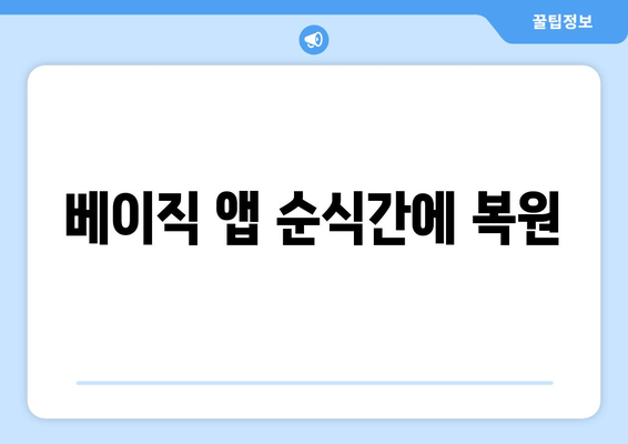 베이직 앱 순식간에 복원