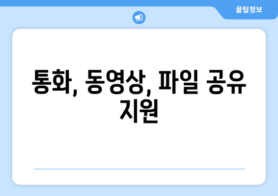 통화, 동영상, 파일 공유 지원