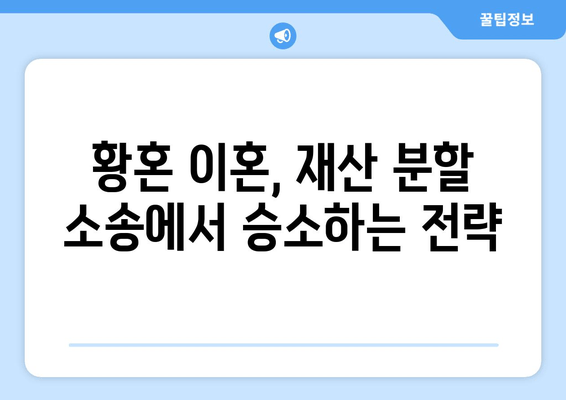 황혼 이혼, 재산 분할 소송 승소 전략| 성공적인 결과를 위한 단계별 가이드 | 재산분할, 이혼소송, 변호사, 전문가 팁