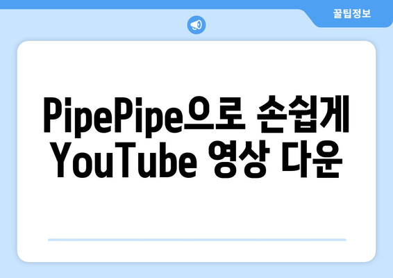 PipePipe으로 손쉽게 YouTube 영상 다운