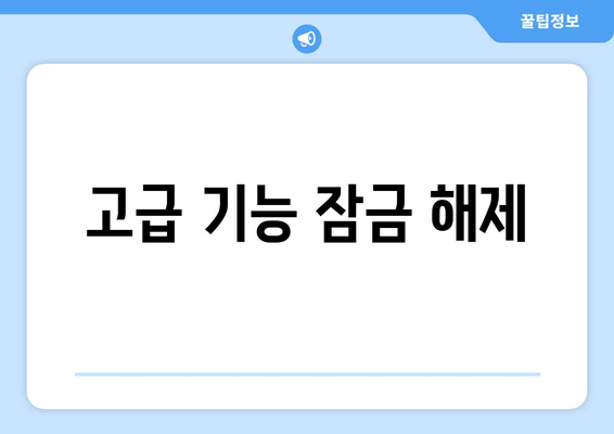 고급 기능 잠금 해제