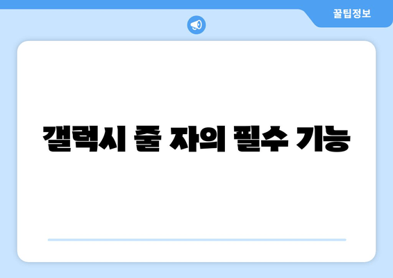 갤럭시 줄 자의 필수 기능