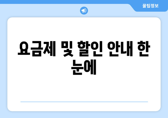 요금제 및 할인 안내 한 눈에