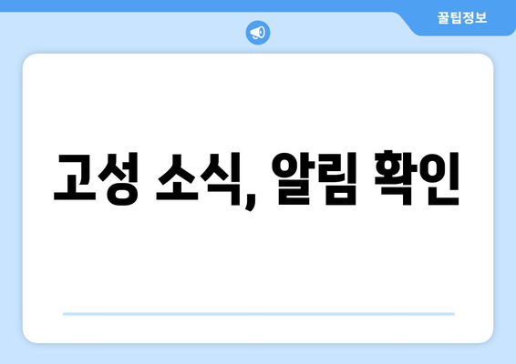 고성 소식, 알림 확인