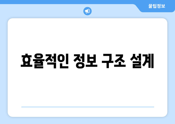 효율적인 정보 구조 설계