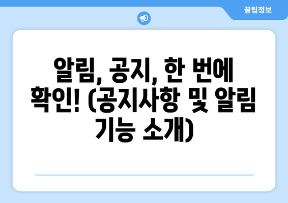 알림, 공지, 한 번에 확인! (공지사항 및 알림 기능 소개)