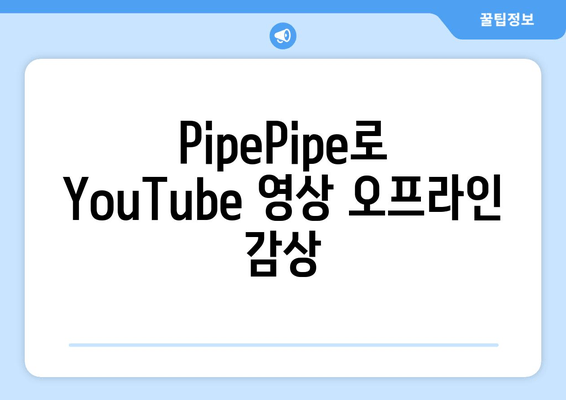 PipePipe로 YouTube 영상 오프라인 감상