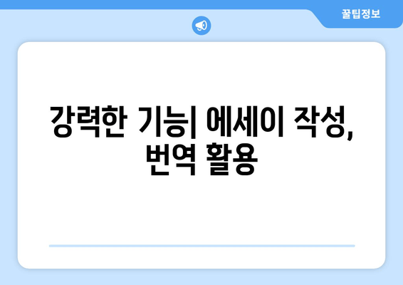 강력한 기능| 에세이 작성, 번역 활용