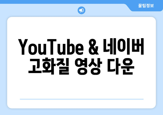 YouTube & 네이버 고화질 영상 다운