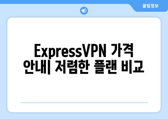 ExpressVPN 가격 안내| 저렴한 플랜 비교