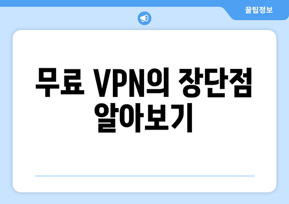 무료 VPN의 장단점 알아보기